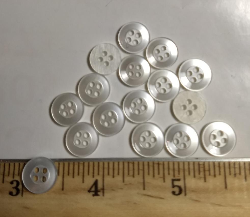 Button #PC700 #4 Hole #Pearl  #Rim #Basic #Polyester #10pc