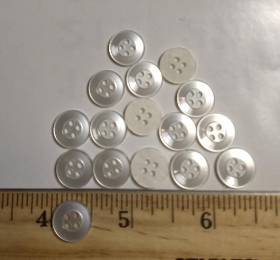 Button #PC700 #4 Hole #Pearl  #Rim #Basic #Polyester #10pc