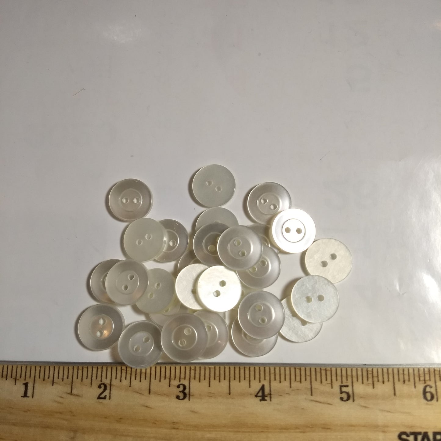 Button #P-French #2Hole #Pearl #Basic #Polyester #10pc