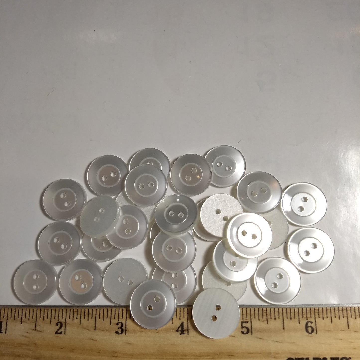 Button #P-French #2Hole #Pearl #Basic #Polyester #10pc