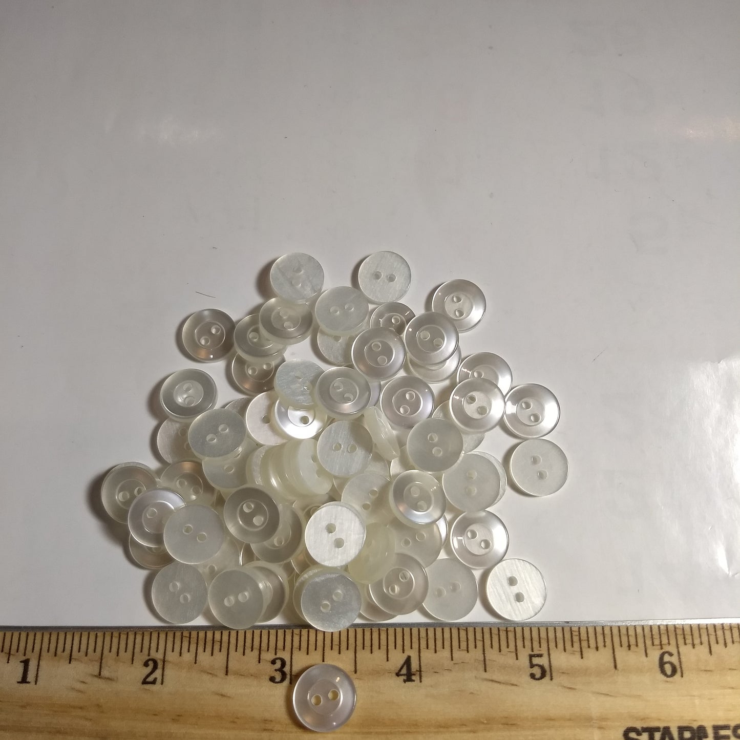 Button #P-French #2Hole #Pearl #Basic #Polyester #10pc