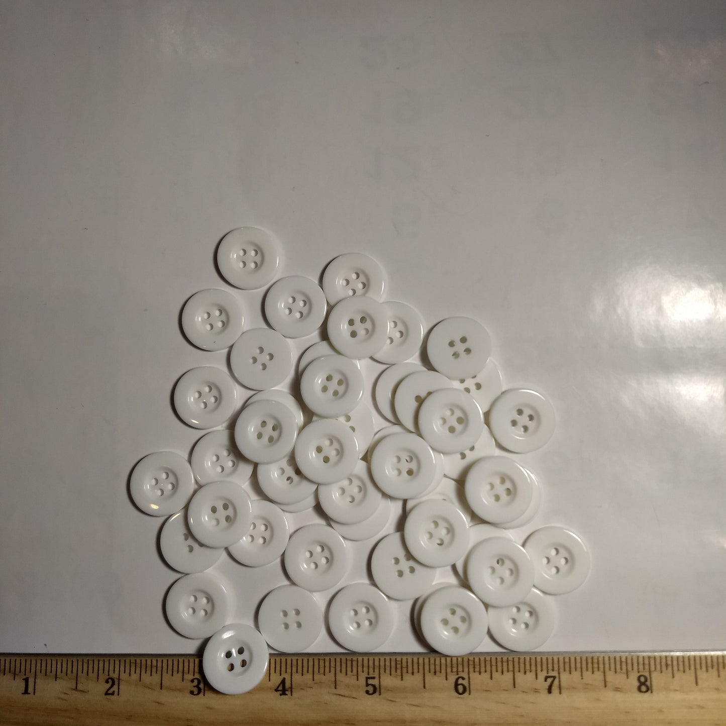 Button #P-Trevor #4 Hole #White #Basic #Polyester #10pc