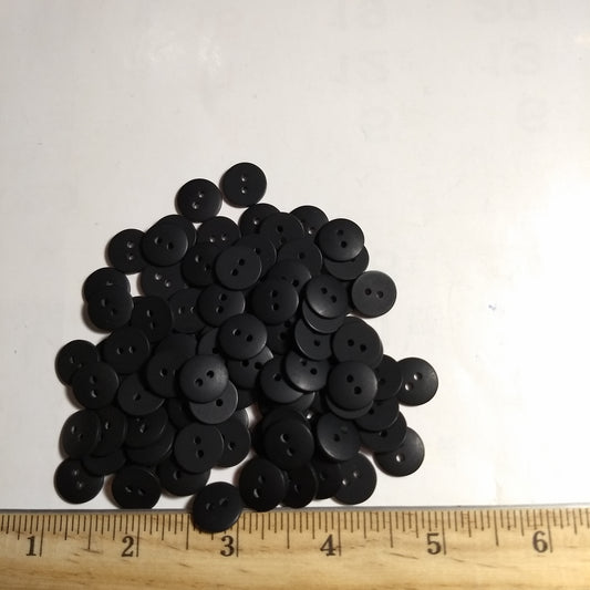 Button #P-Dome #2 Hole #Black #Basic #Polyester #10pc