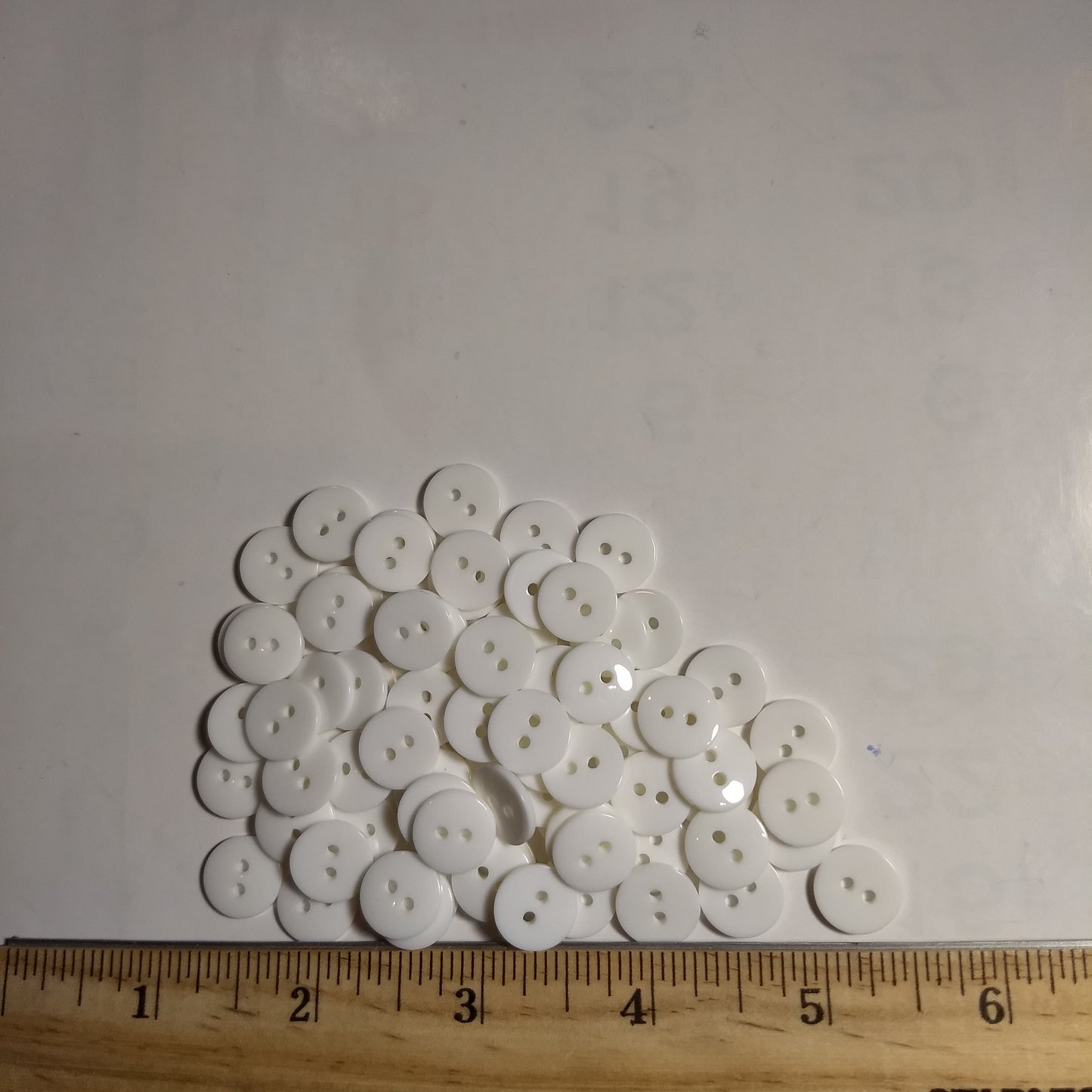 Button #P-Dome #2 Hole #White #Basic #Polyester #10pc