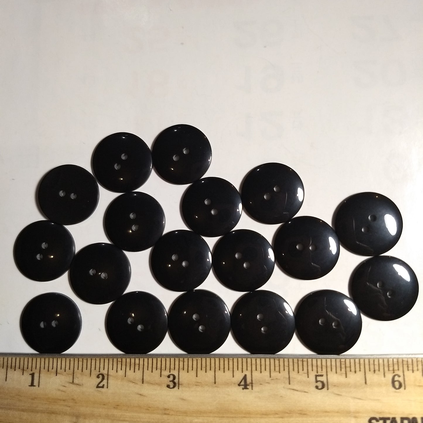 Button #P-Dome #2 Hole #Black #Basic #Polyester #10pc