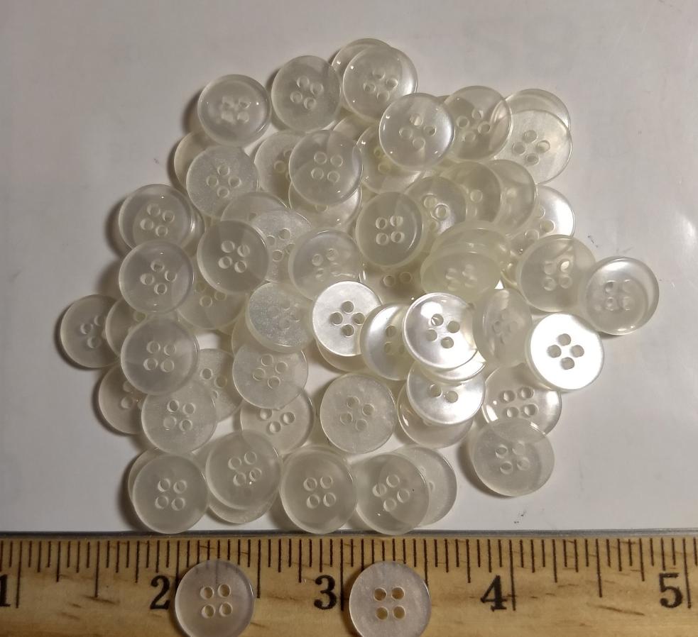 Button #P-Cup #4 Hole #Pearl #Basic #Polyester #10pc