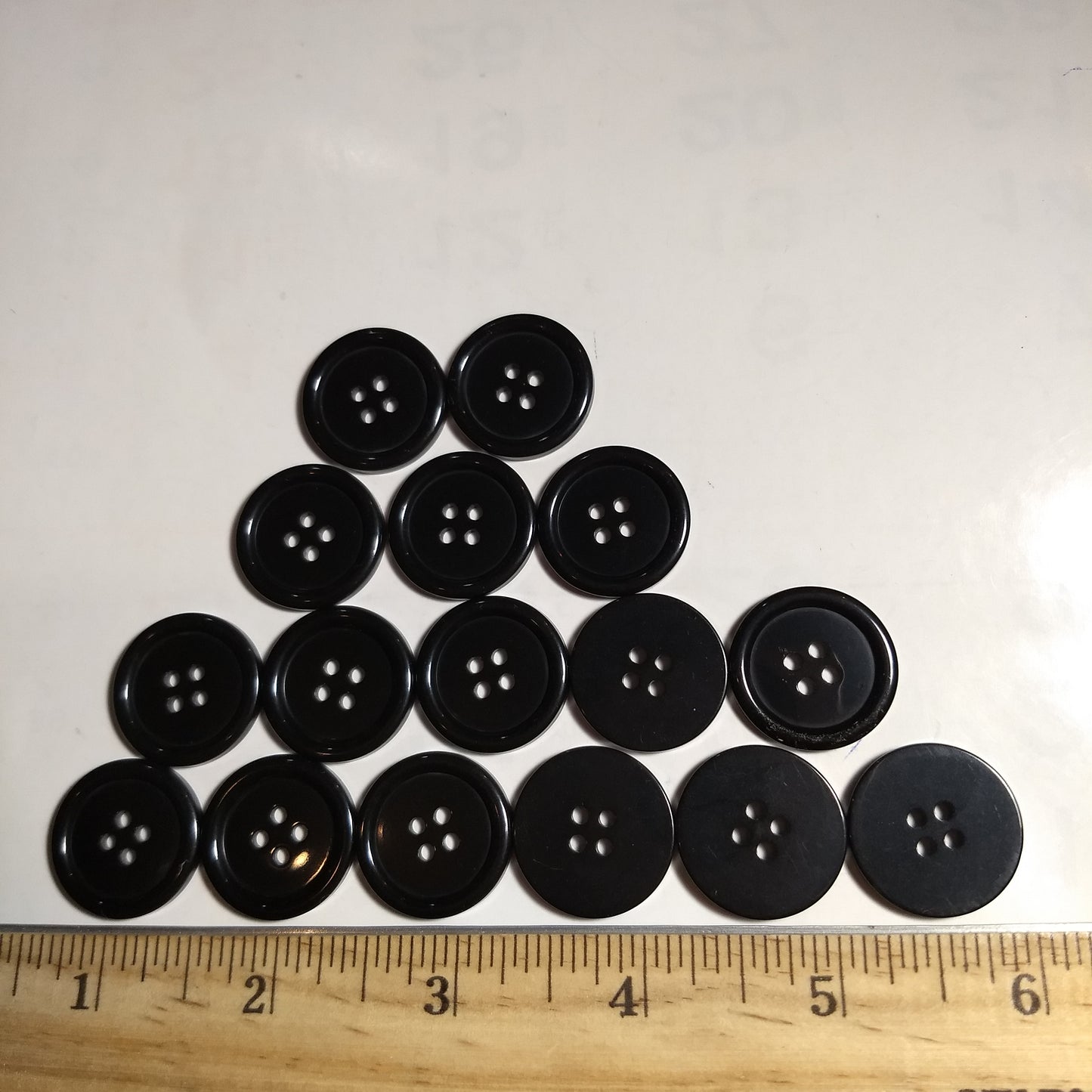 Button #P-Rim #4 Hole #Black #Basic #Rim #Polyester #10pc