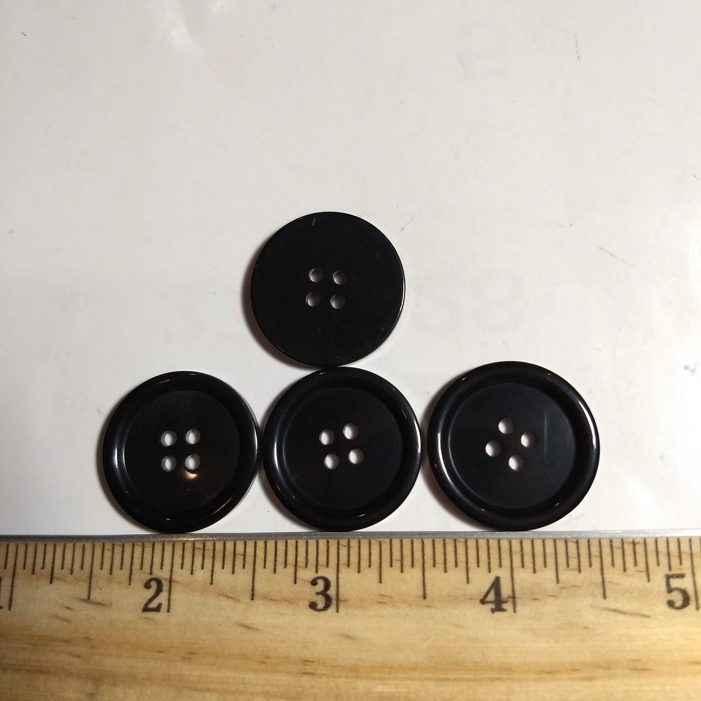 Button #P-Rim #4 Hole #Black #Basic #Rim #Polyester #10pc