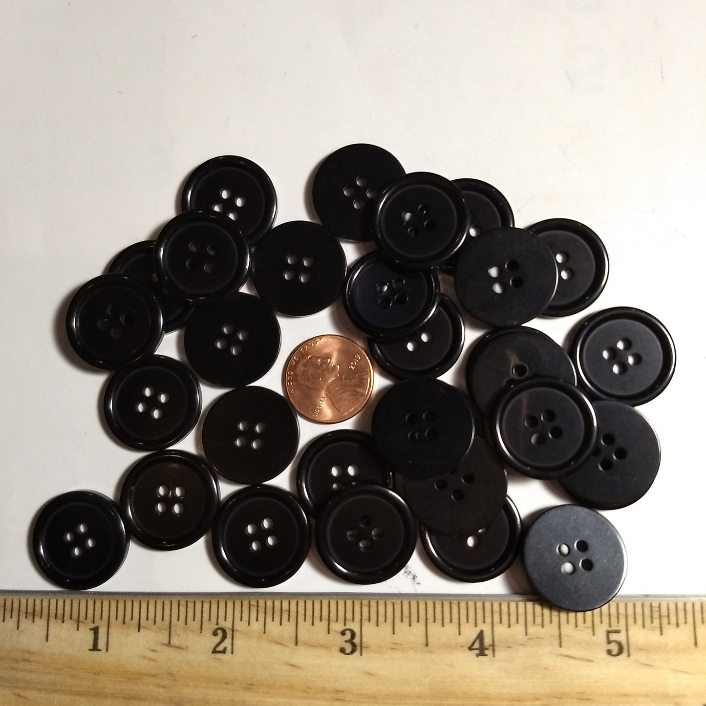 Button #P-Rim #4 Hole #Black #Basic #Rim #Polyester #10pc