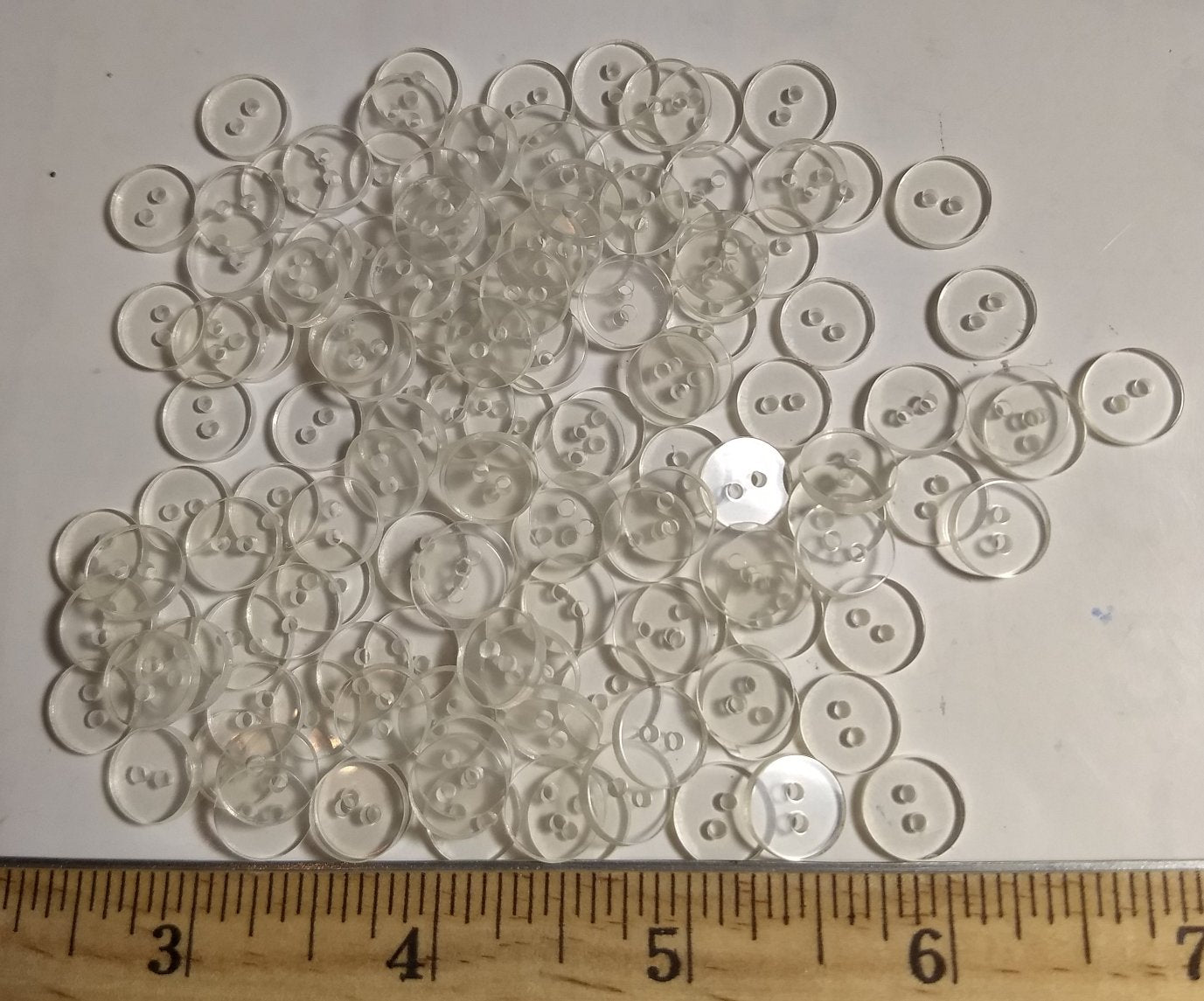 Button #Placket #2 Hole #Clear #Basic #Polyester #10pc