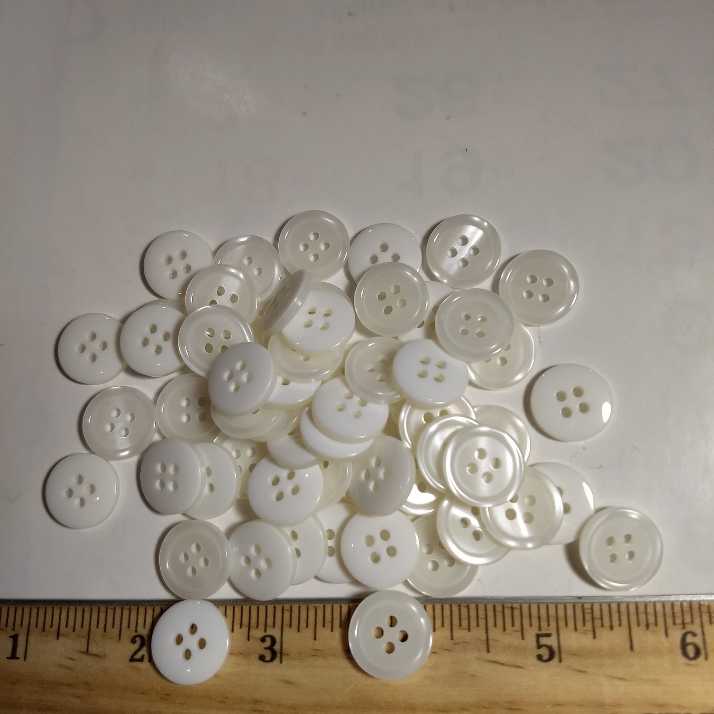 Button #20094 #4 Hole #Pearl #Basic #Rim #Polyester #10pc