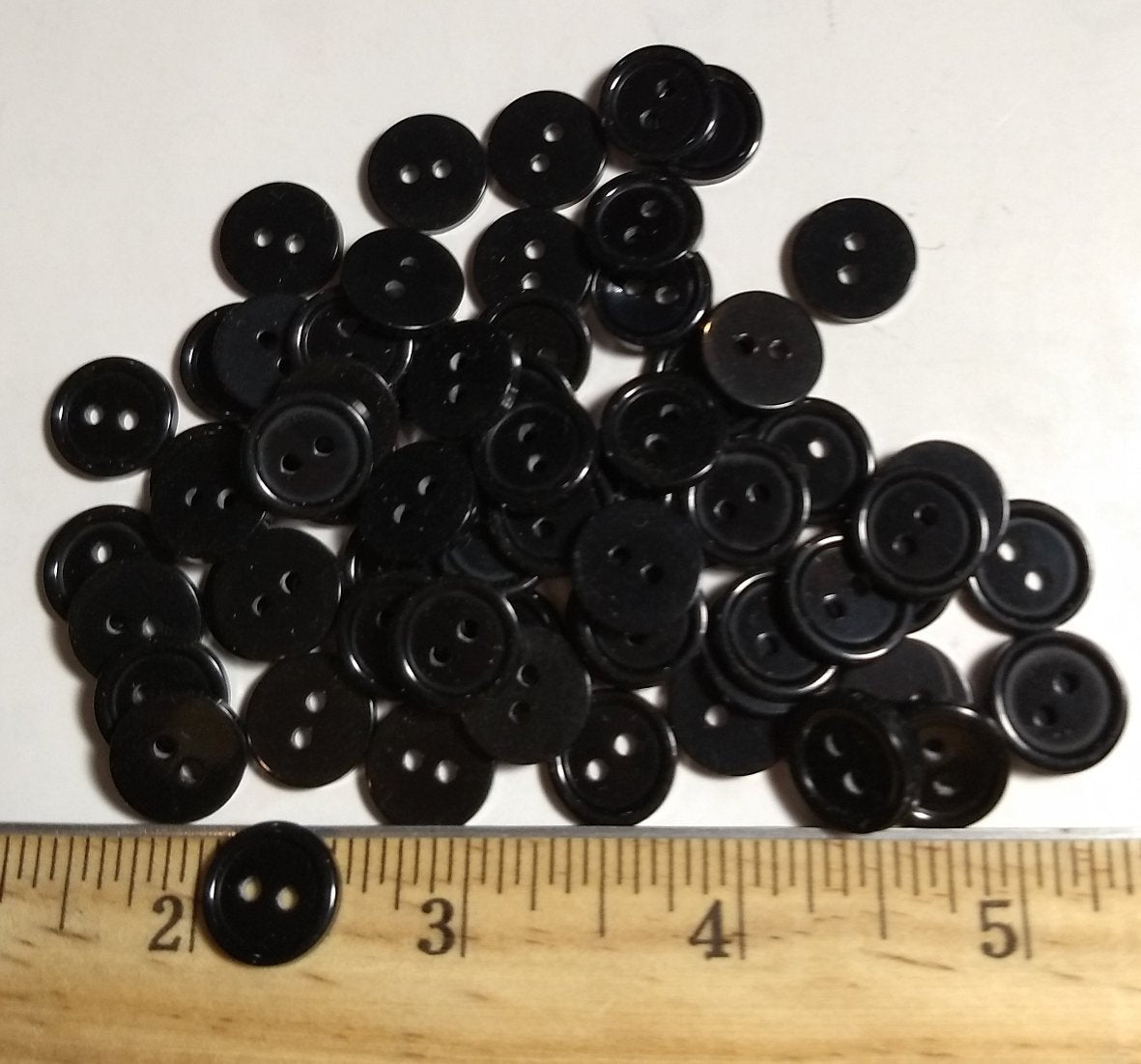 Button #P-Rim #2 Hole #Black #Basic #Rim #Polyester #10pc
