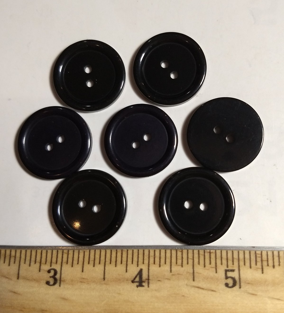 Button #P-Rim #2 Hole #Black #Basic #Rim #Polyester #10pc