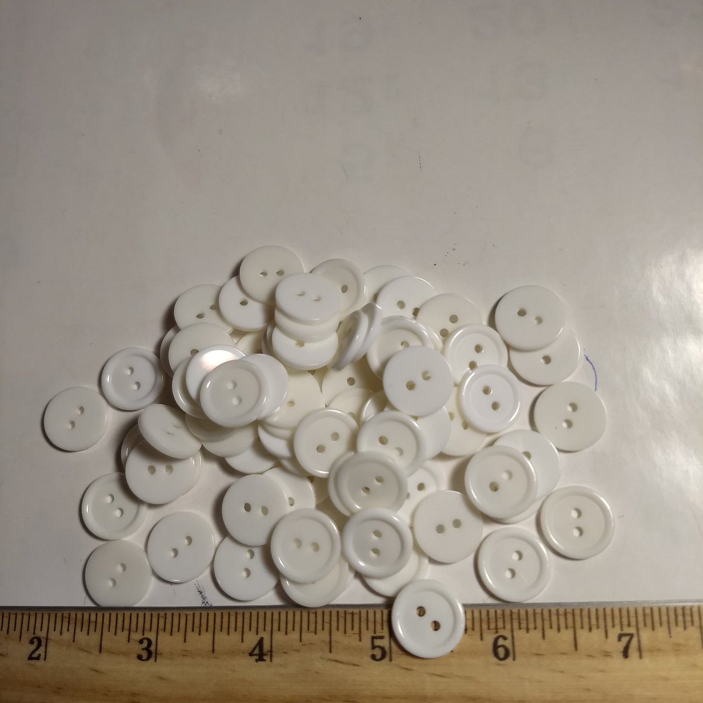 Button #P-Rim #2 Hole #White #Basic #Rim #Polyester #10pc