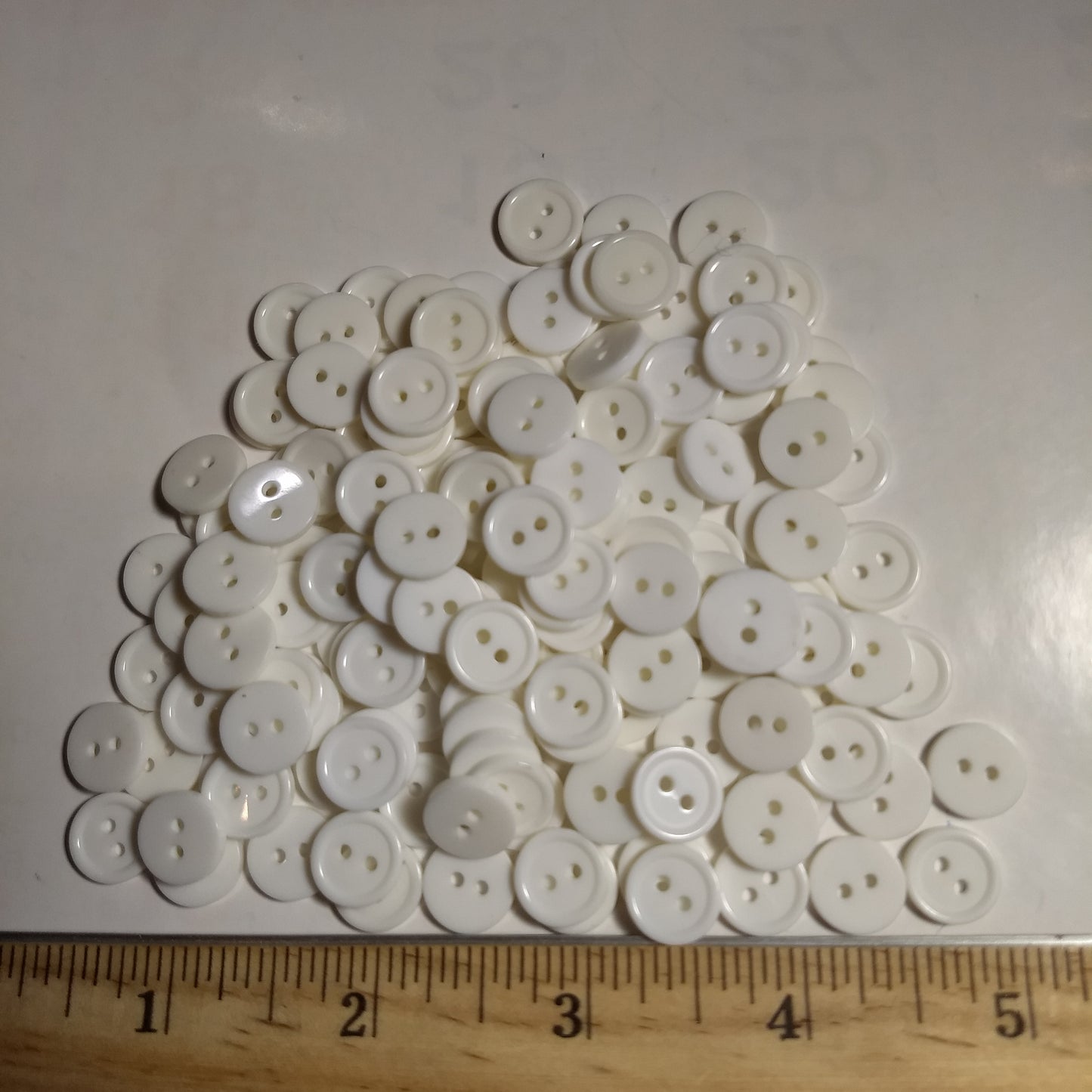 Button #P-Rim #2 Hole #White #Basic #Rim #Polyester #10pc