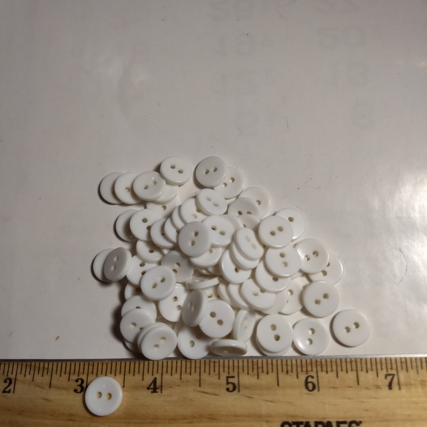 Button #Basic #CH211 #2 Hole #White #Polyester #10pc
