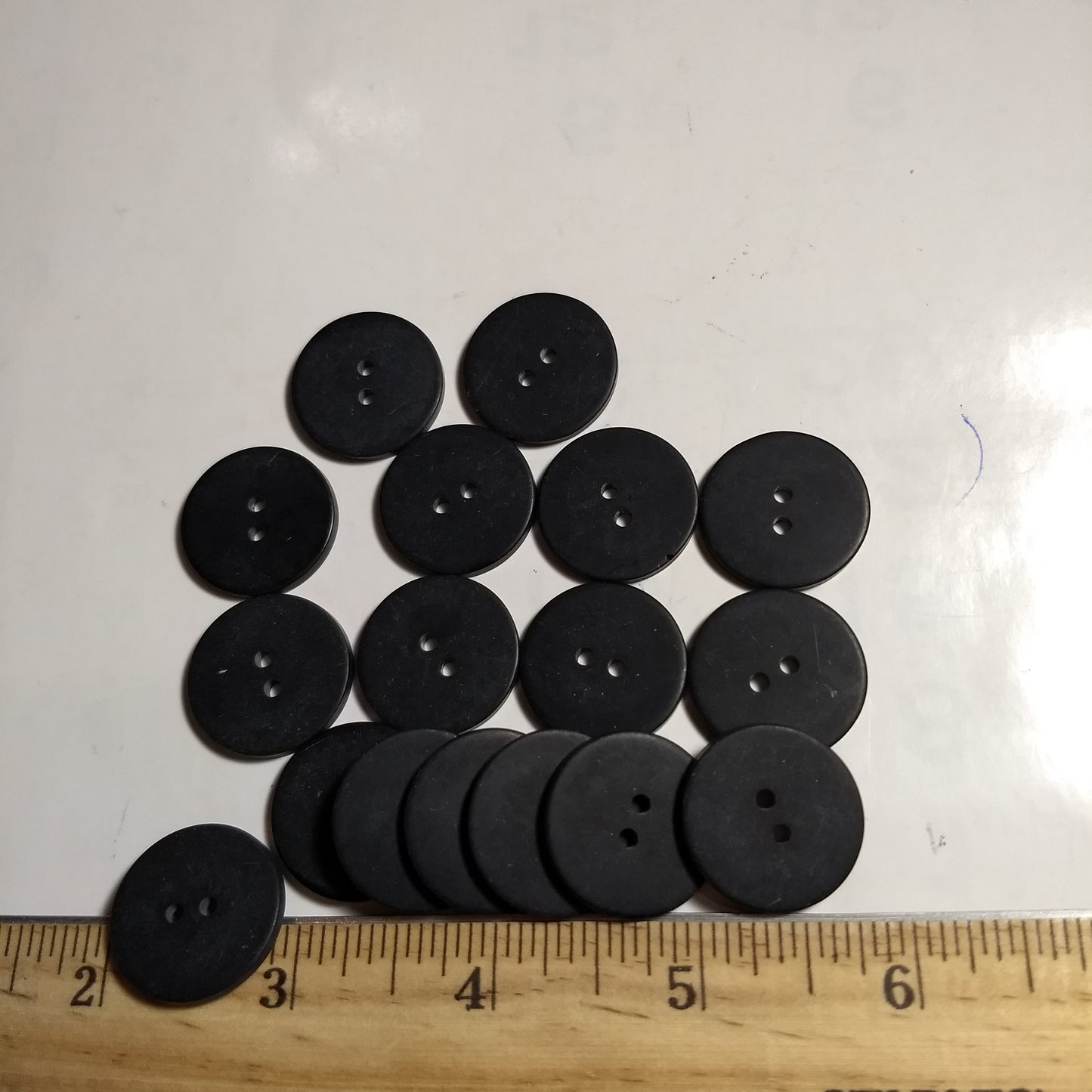 Button #P-Poker #2 Hole #Black #Basic #Polyester #10pc