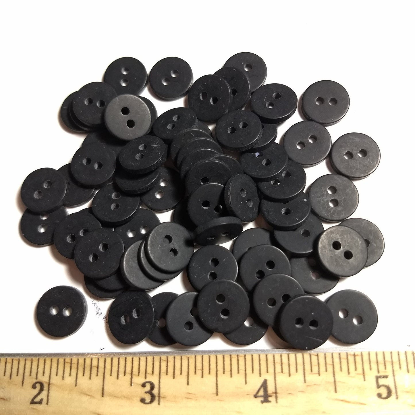 Button #P-Poker #2 Hole #Black #Basic #Polyester #10pc