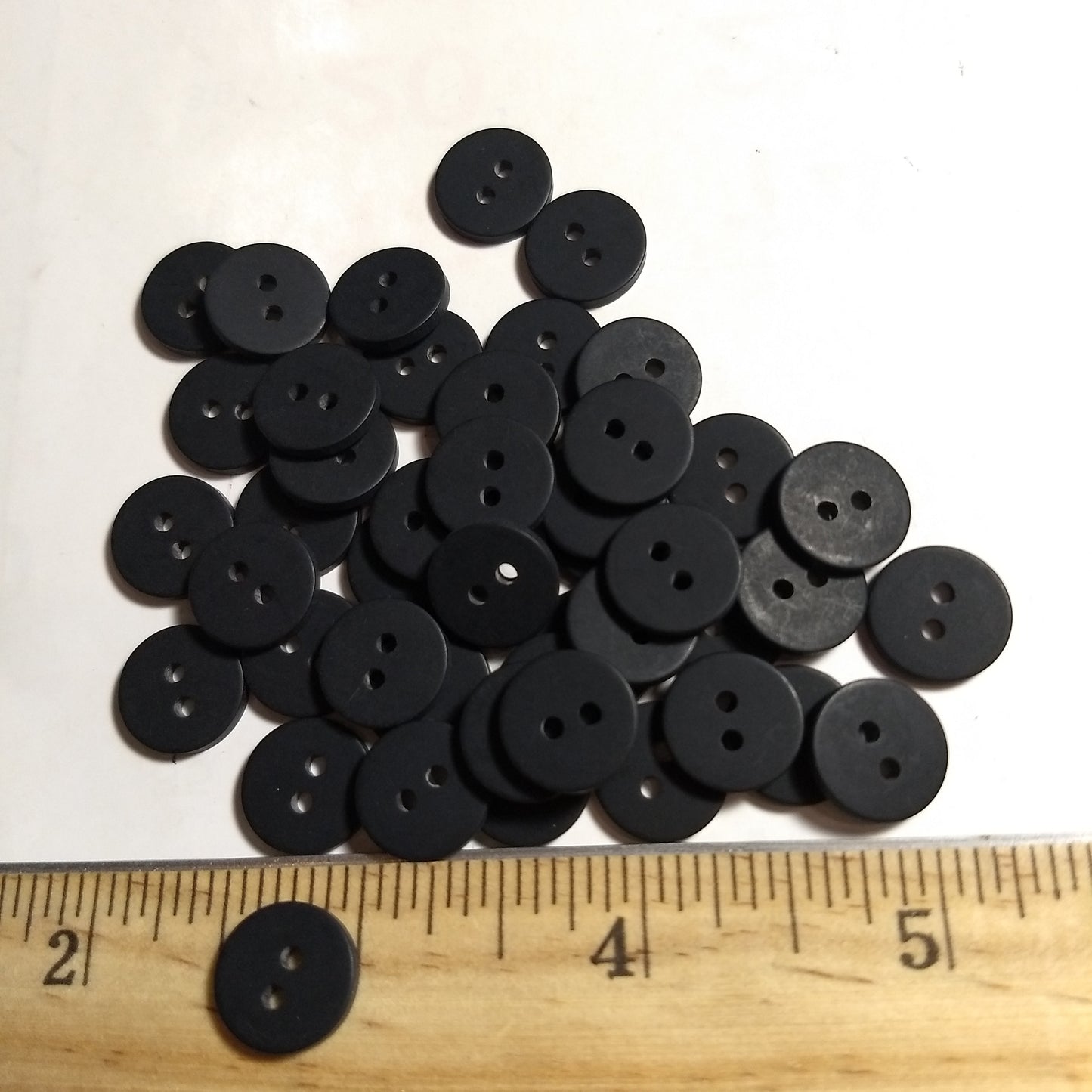 Button #P-Poker #2 Hole #Black #Basic #Polyester #10pc