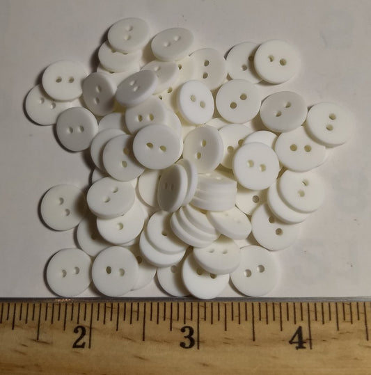 Button #P-Poker #2 Hole #White #Basic #Polyester #10pc