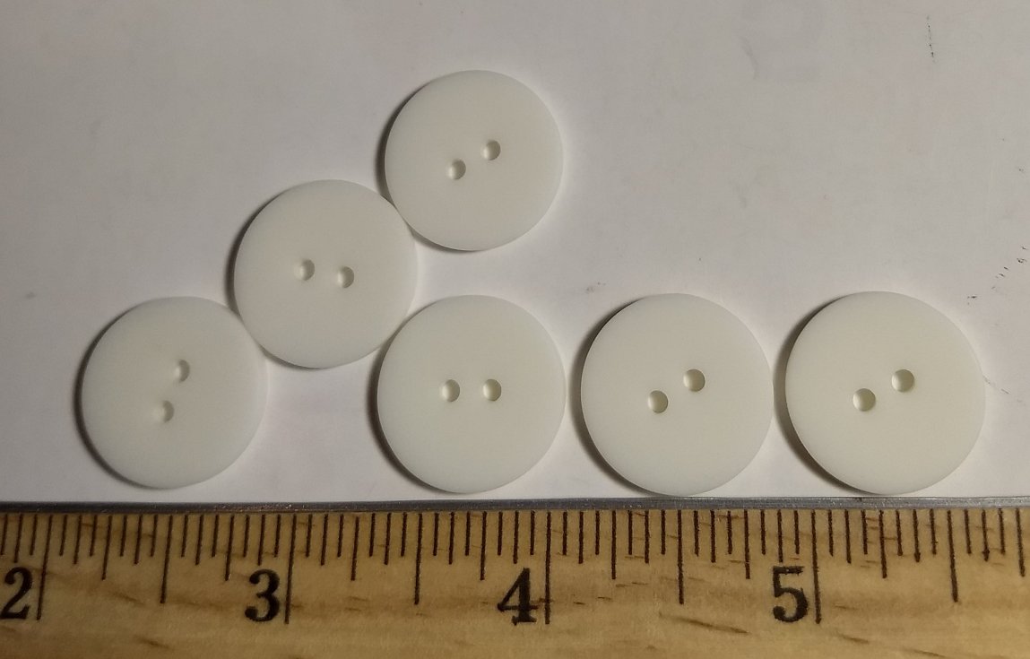 Button #P-Poker #2 Hole #White #Basic #Polyester #10pc