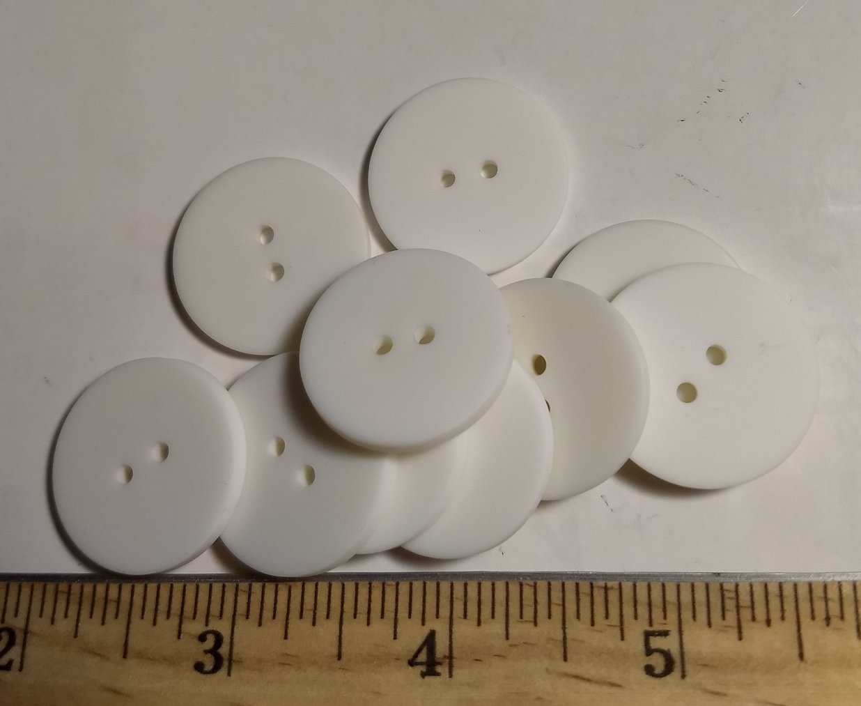 Button #P-Poker #2 Hole #White #Basic #Polyester #10pc