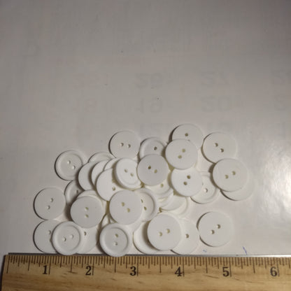 Button #P-Rim #2 Hole #White #Basic #Rim #Polyester #10pc