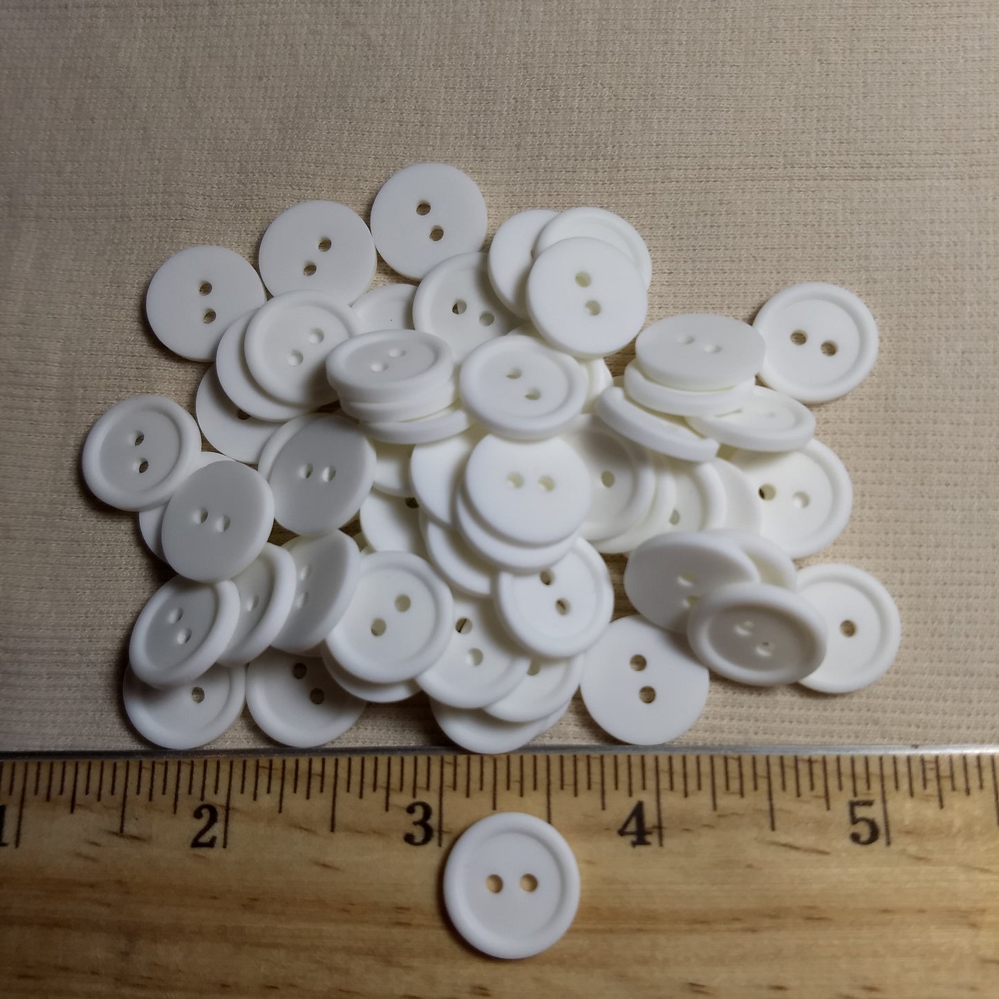 Button #P-Rim #2 Hole #White #Basic #Rim #Polyester #10pc