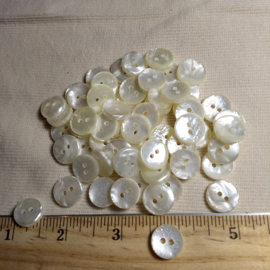 Button  #P-Coral #2 Hole #Pearl #Basic #Polyester #10pc
