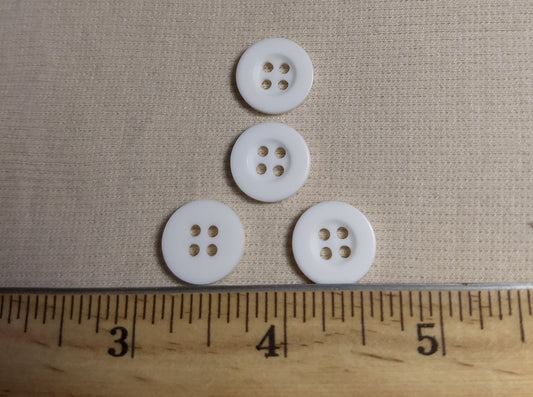 Button #P-Trevor #4 Hole #White #Basic #Polyester #10pc