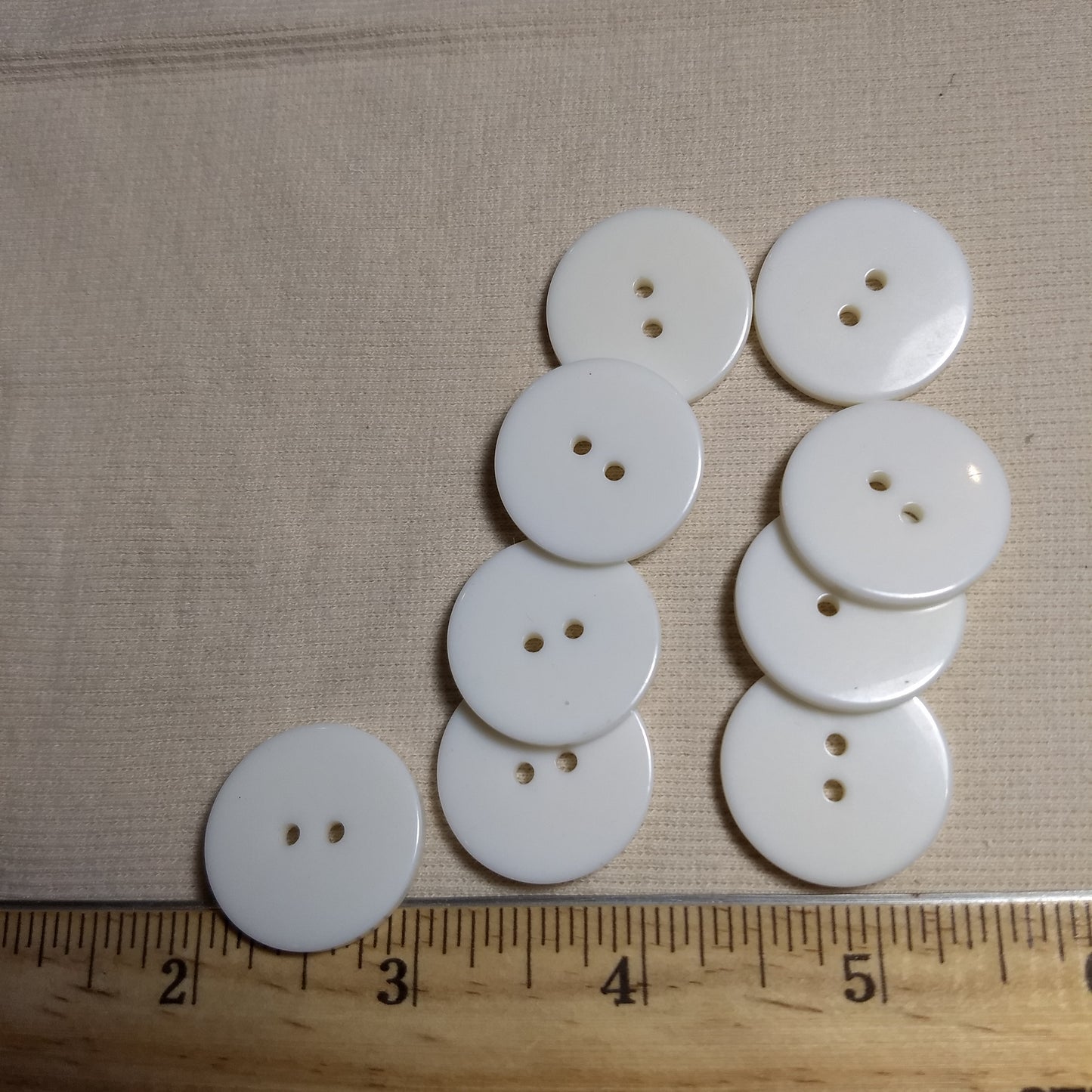 Button #P-Poker #2 Hole #White #Basic #Polyester #10pc