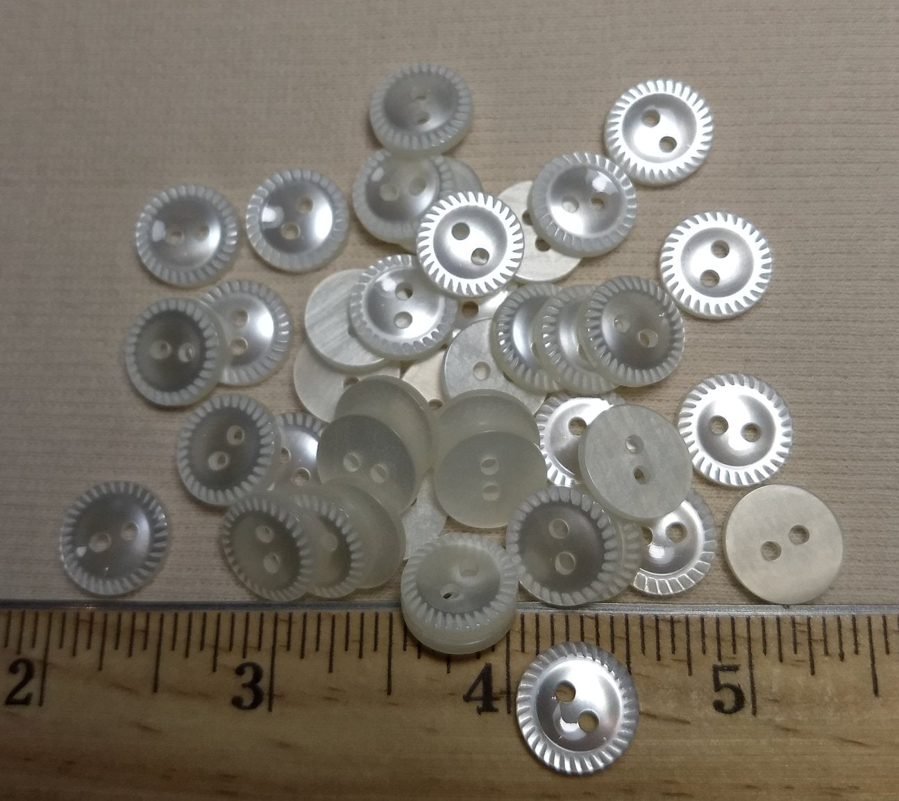 Button #7142 #2 Hole #Pearl #Basic #Polyester #10pc