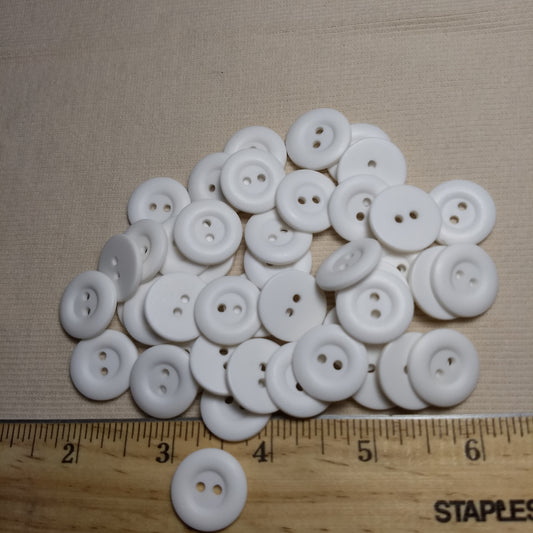 Button #CW300 #2 Hole #White #Rim #Basic #Polyester #10pc