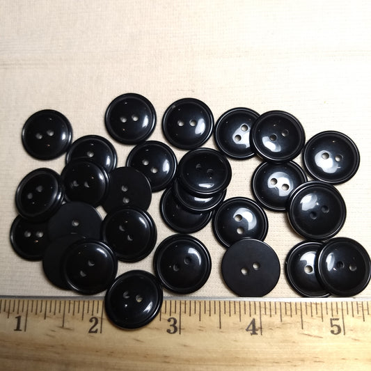 Button #P-Joy #2 Hole #Black #Basic #Polyester #10pc