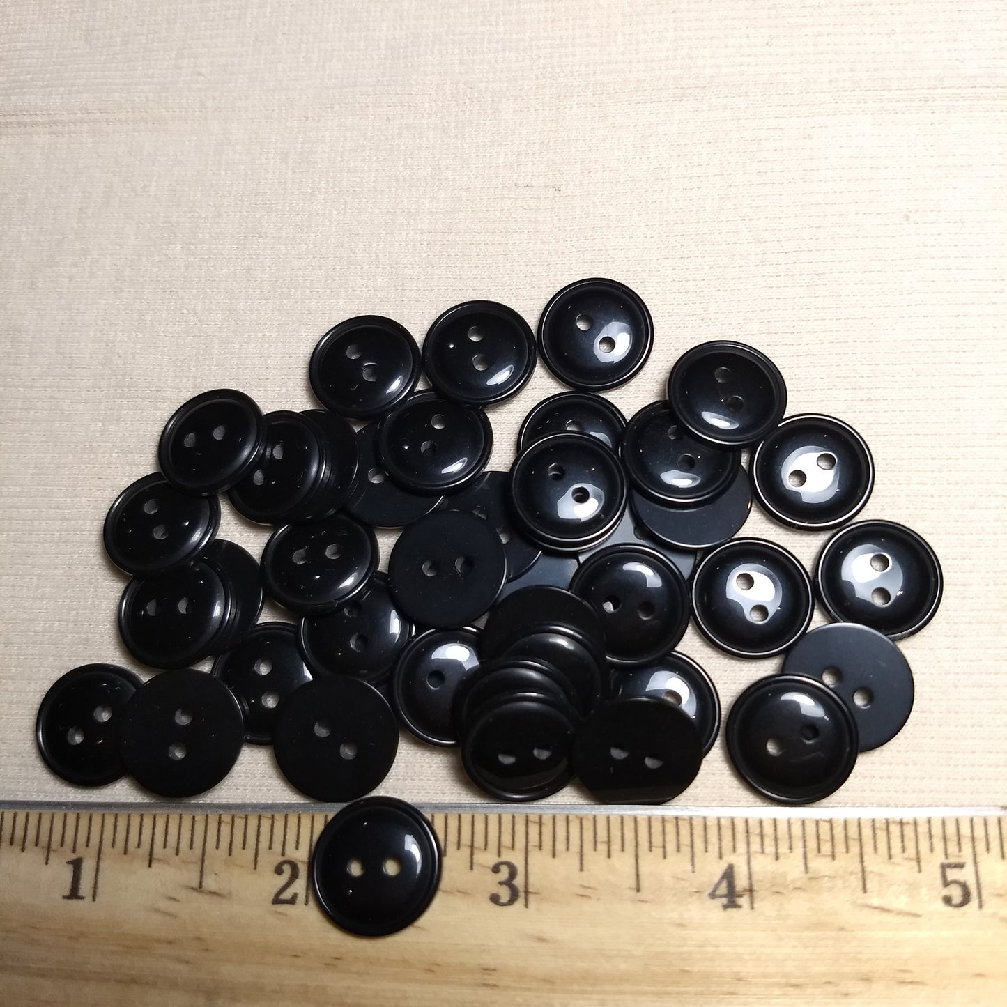 Button #P-Joy #2 Hole #Black #Basic #Polyester #10pc