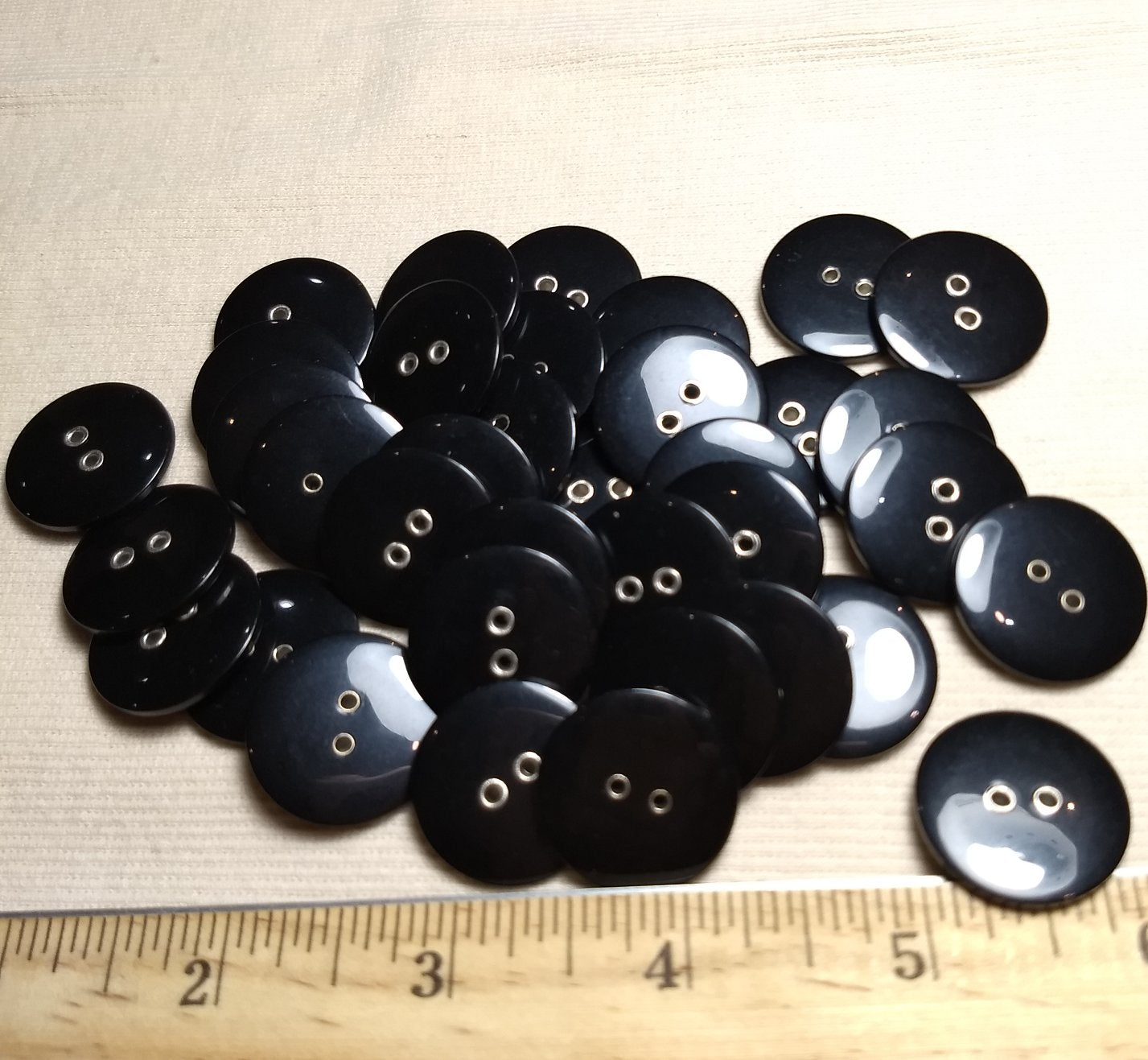 Button  #Eyelet #2 Hole #Black #Polyester #10pc