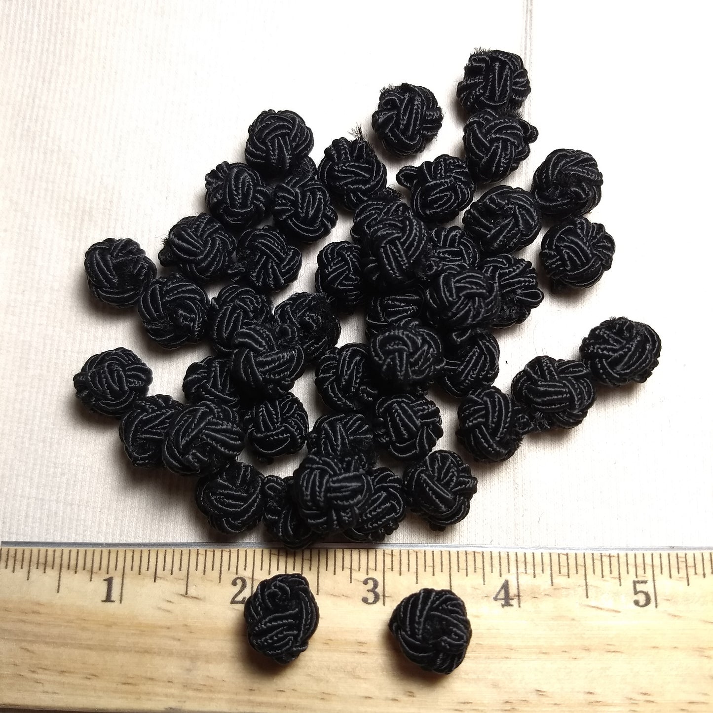 Button #B001 #Black #Braided #Handmade #Nylon #10pc