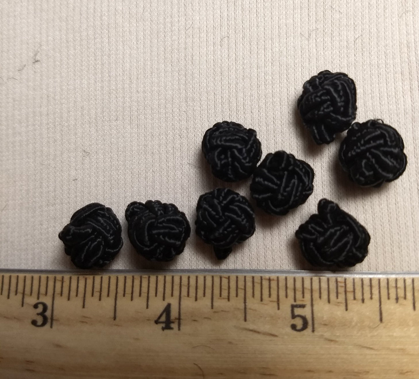 Button #B001 #Black #Braided #Handmade #Nylon #10pc