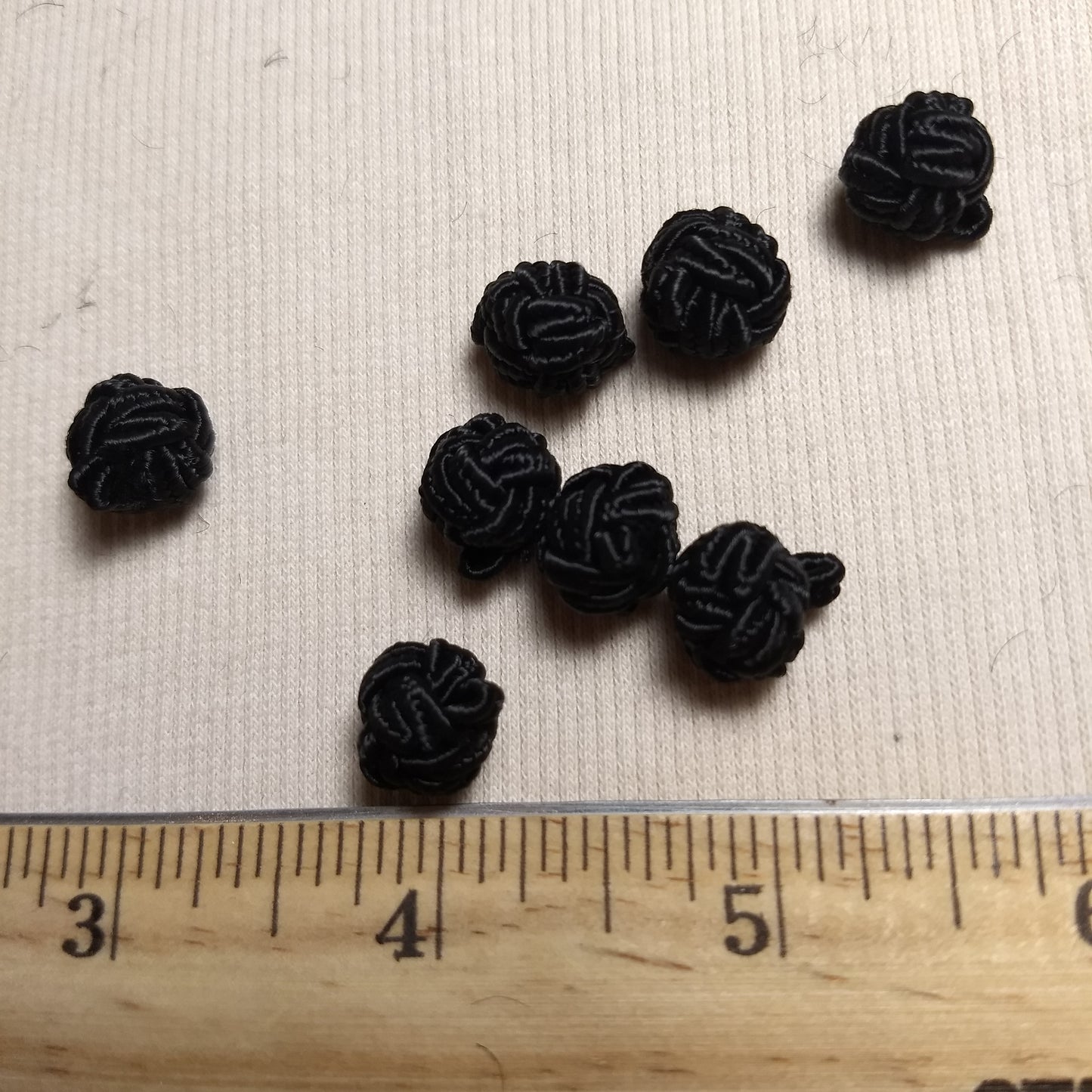 Button #B001 #Black #Braided #Handmade #Nylon #10pc