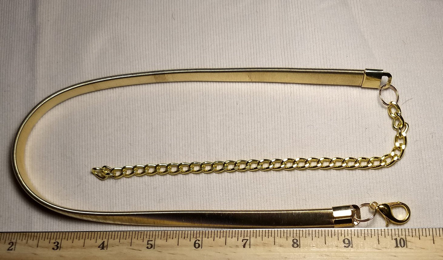 Belt #120815A #Gold #Metallic #Stretch #Lobster-Claw #1pc