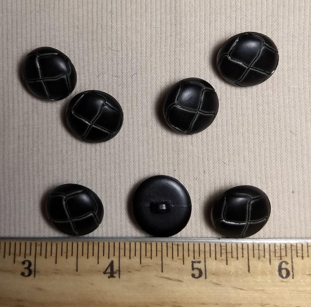 Button #KE077 #Shank #Black #Imitation #Leather #Abs #10pc