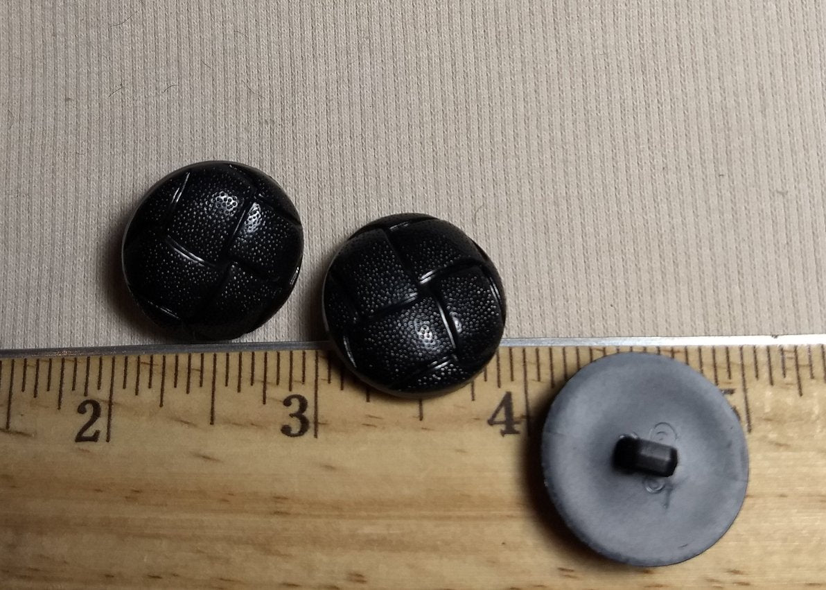 Button #KE077 #Shank #Black #Imitation #Leather #Abs #10pc