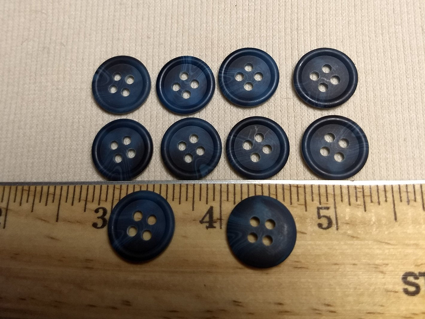 Button #HS9121 #4 Hole #Blue #Rim #Imitation #Horn #Polyester #10pc