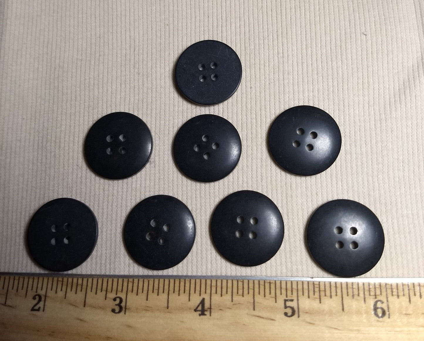 Button #P-Dome #4 Hole #Black #Basic #Polyester #10pc