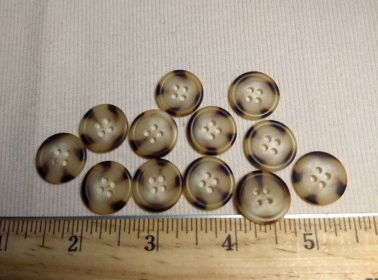 Button #HS9160 #4 Hole #Brown #Imitation #Horn #Polyester #10pc