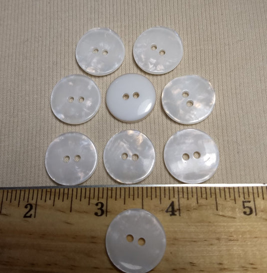 Button #23617 #2 Hole #White #Polyester #10pc