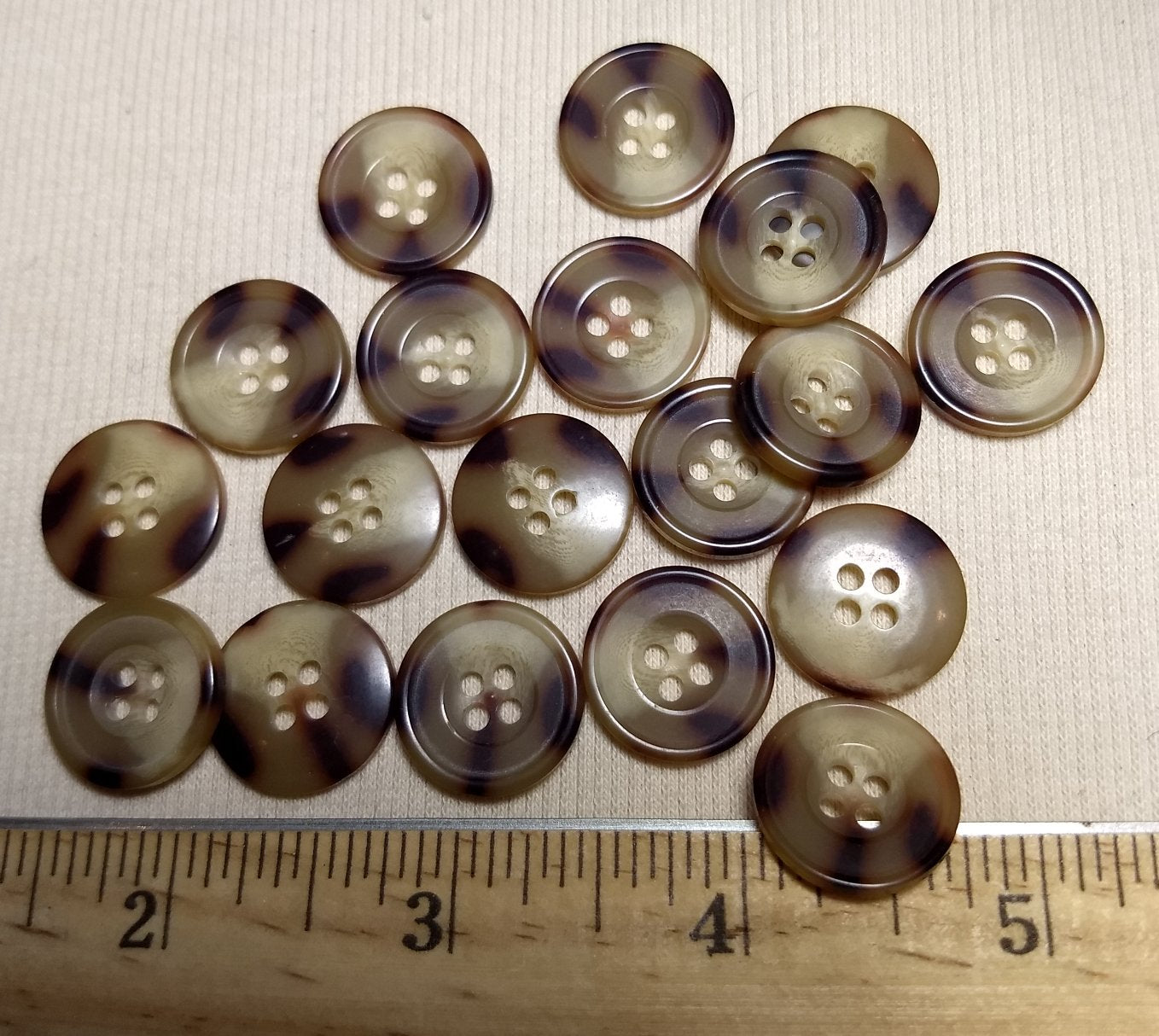 Button #1166 #4 Hole #Brown #Rim #Imitation #Horn #Polyester #10pc