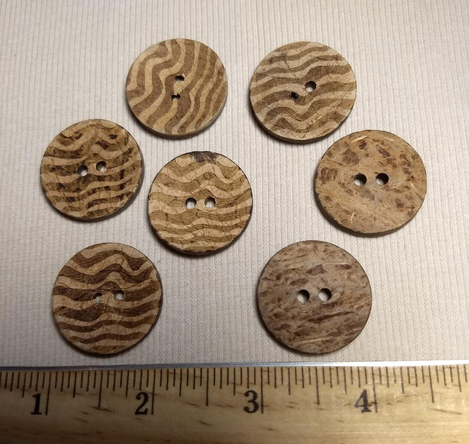 Button #2 Hole #Brown #Coconut #Wood #10pc