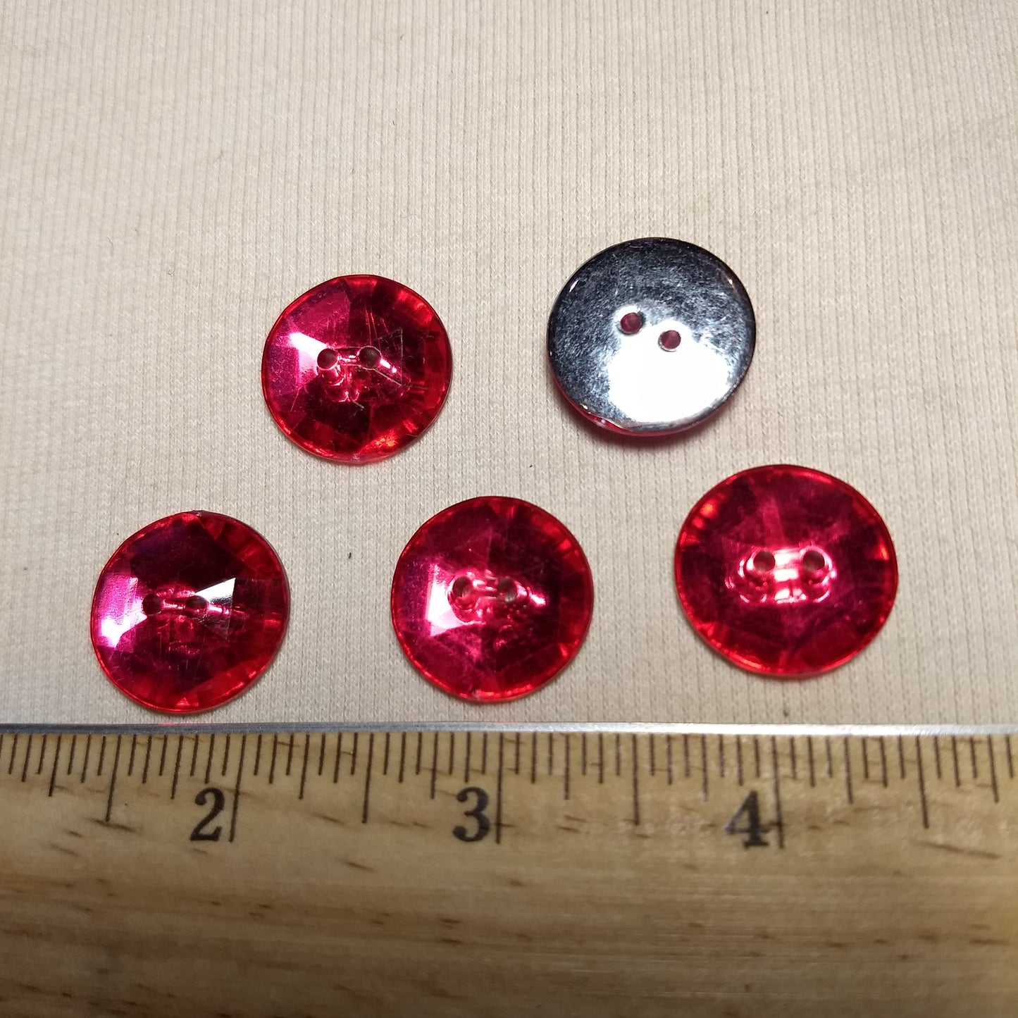 Button #F1348 #2-Hole #Pink #Acrylic-Stone #10pc