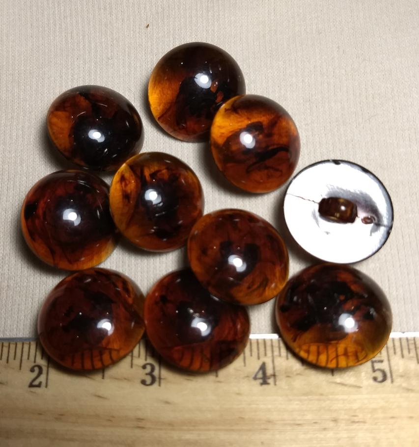 Button Halfball #Y1017 #Shank #Brown #Dome #Polyester  #10pc